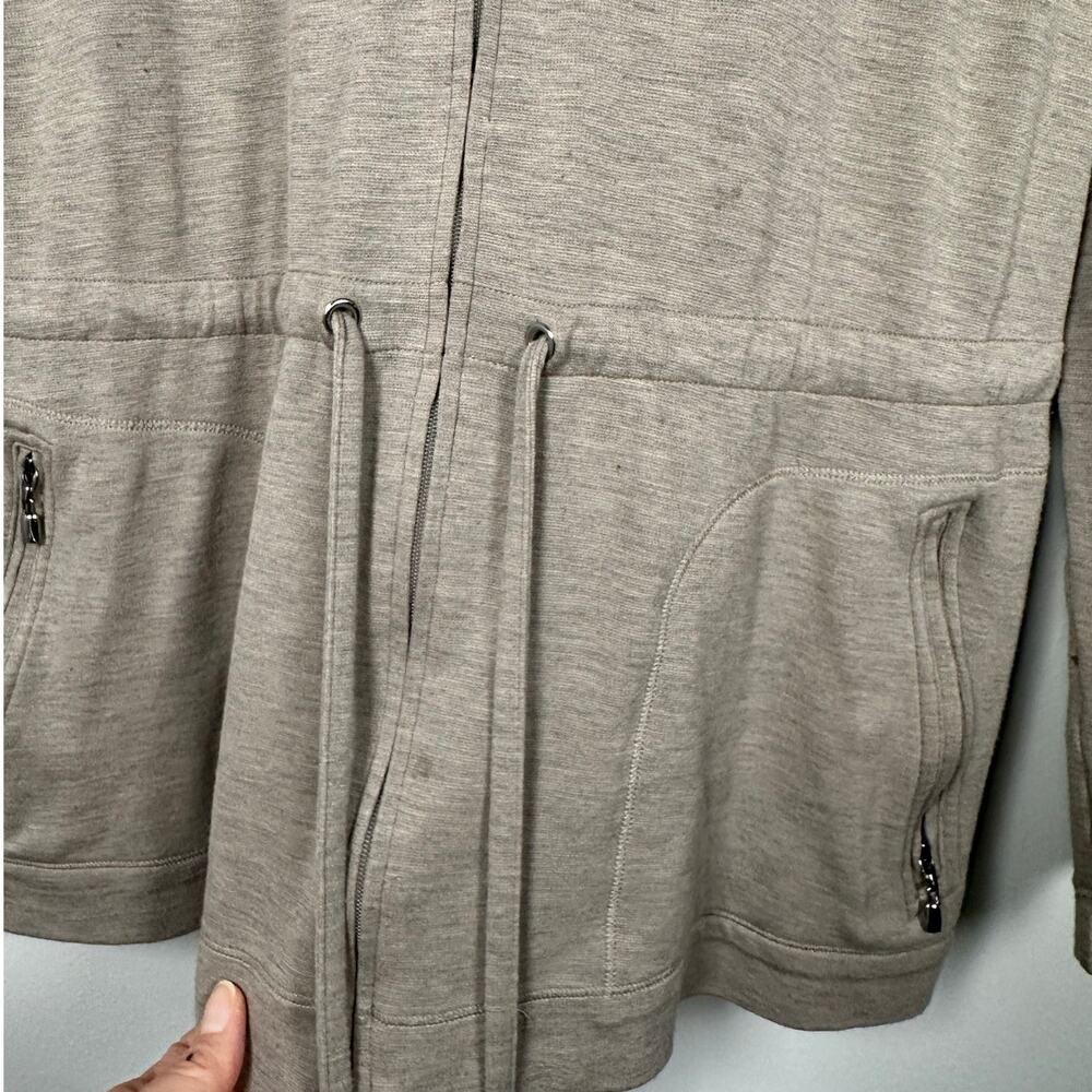 St. John Sport Tan Zip Up Tie Waist Sweatshirt Women's Medium - Picture 3 of 9